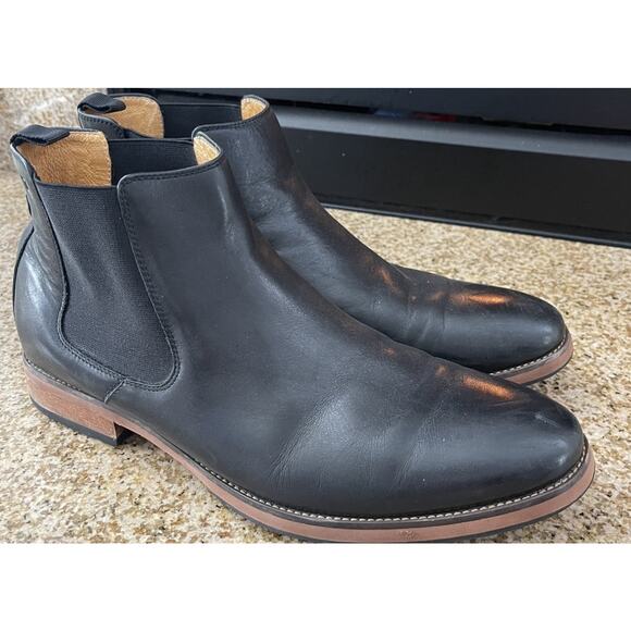 Florsheim Mens Chalet Gore Boot Black Sz 10.5 Leather Upper Chelsea Pull-on Haan main image 6